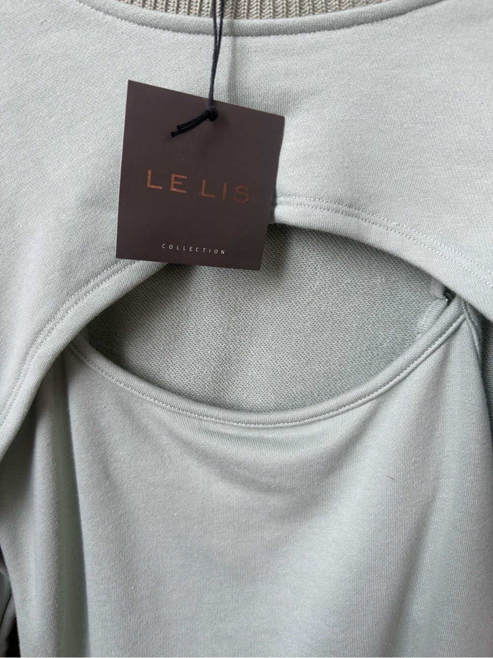 π Le Lis 2 Piece Light Green Tank Dress with Long Sleeve Crop Top / Small / NWT! - Picture 7 of 7